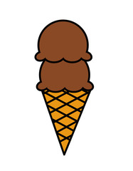 アイス(二段、ﾁｮｺ＋ﾁｮｺ)