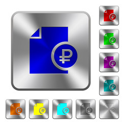 Ruble financial report rounded square steel buttons