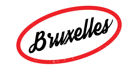 Bruxelles rubber stamp. Grunge design with dust scratches. Effects can be easily removed for a clean, crisp look. Color is easily changed.