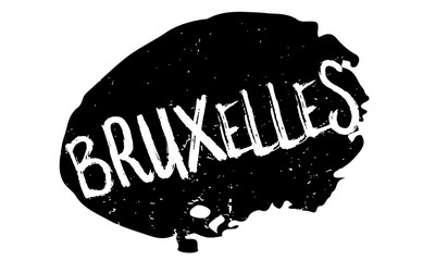 Bruxelles rubber stamp. Grunge design with dust scratches. Effects can be easily removed for a clean, crisp look. Color is easily changed.