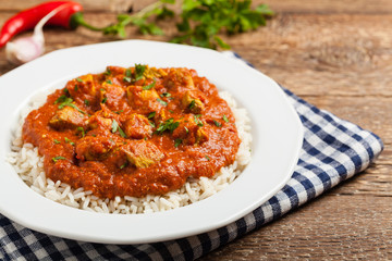 Traditional Indian and Pakistani cuisine. Tikka masala.