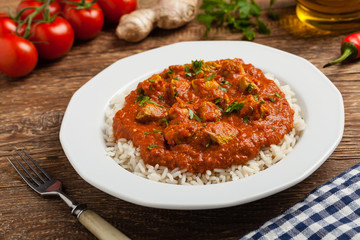 Traditional Indian and Pakistani cuisine. Tikka masala.