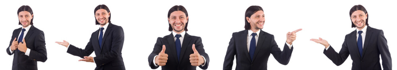 Young businessman isolated on the white background