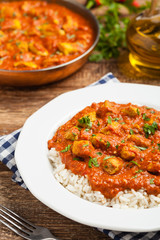Traditional Indian and Pakistani cuisine. Tikka masala.