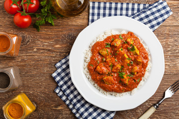 Traditional Indian and Pakistani cuisine. Tikka masala.