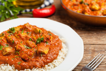 Traditional Indian and Pakistani cuisine. Tikka masala.