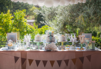 Baptism Cake Table Decorated.