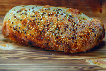 homemade bread on a wooden background
