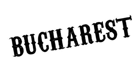 Bucharest rubber stamp. Grunge design with dust scratches. Effects can be easily removed for a clean, crisp look. Color is easily changed.