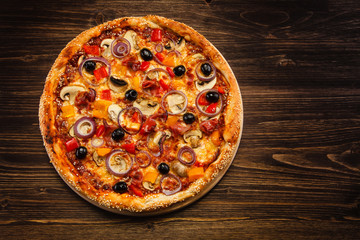 Pizza with black olives
