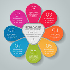 Vector infographic template for diagram, graph, presentation, chart, business concept with 8 options