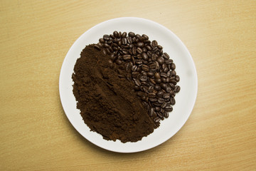 coffee concept - roasted coffee beans