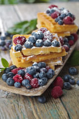 Waffles with berries.