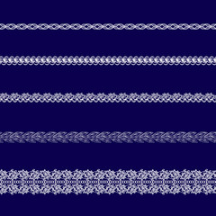 set of white lace ribbons