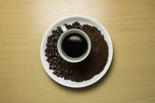 coffee concept - roasted coffee beans