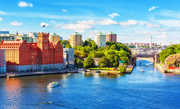 Summer panorama of Stockholm, Sweden