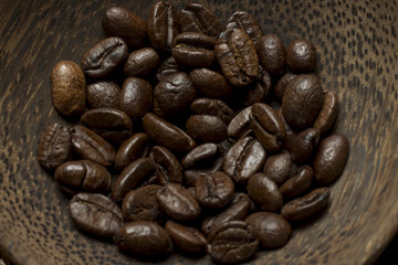 coffee concept - roasted coffee beans