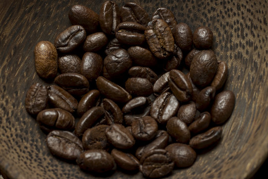 coffee concept - roasted coffee beans