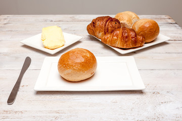 hard roll and croissant