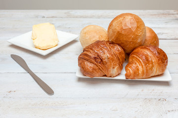 hard roll and croissant