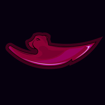 Pink panther icon, vector