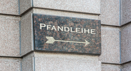 Fototapeta premium Schild 204 - Pfandleihe