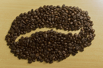 coffee concept - roasted coffee beans