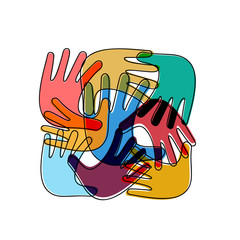 Vector sign teamwork, hands crossed