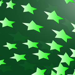 Vector green background with stars