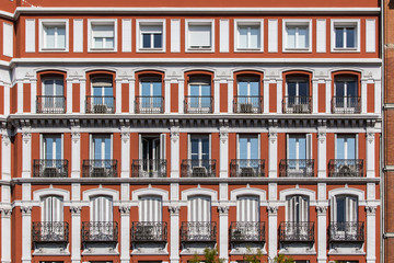 Facades of Madrid, capital of Spain