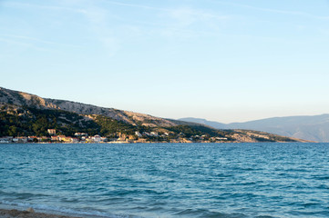 Fototapeta premium Holiday village on the hill with seaside
