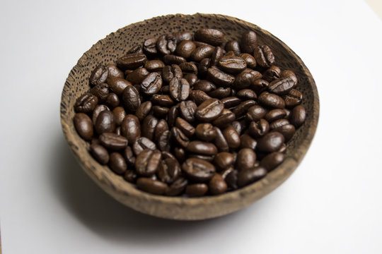 coffee concept - roasted coffee beans