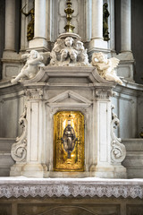 Detail of a tabernacle in a Catholic church.