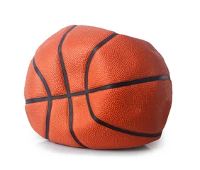 Papier peint photo autocollant rond Sports de balle deflated basketball ball
