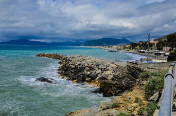Lingurian Coast Road in Spring