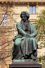 The bronze statue of the great musician Ludwig van Beethoven in Vienna, Austria,