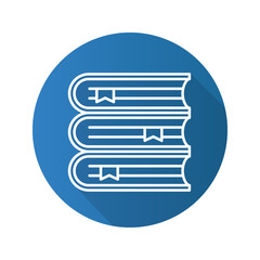 Obraz premium Books stack flat linear long shadow icon