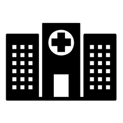 Hospital black vector icon