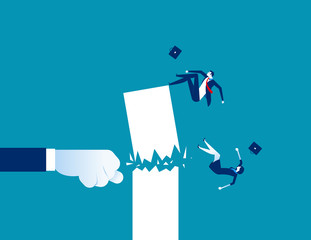 Fist destroy success. Concept business vector illustration.