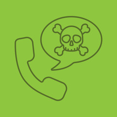 Dangerous phone call linear icon