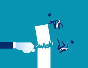 Fist destroy success. Concept business vector illustration.