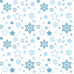 Snowflakes Seamless Pattern Winter Ornament Background Concept Vector Illustration