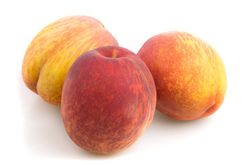 Peach isolated on white background in studio