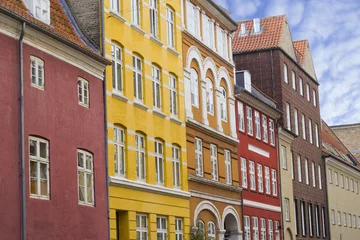 Schilderijen op glas Colorful buildings in Copenhagen © tverkhovynets