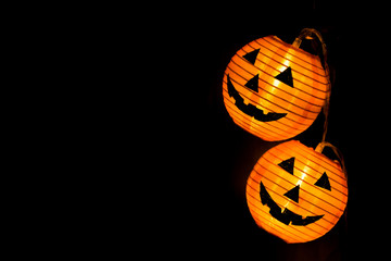 Helloween Pumpkins In The Dark Background