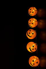 Helloween Pumpkins In The Dark Background