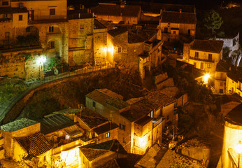 Night Stilo village, Calabria, Italy.