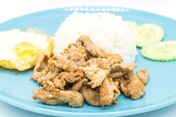  Fried Pork with Garlic Pepper and Fried egg on Rice