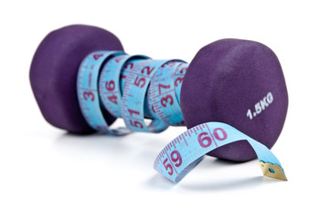 dumbbells and tailoring meter
