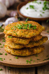 Potato pancakes with sour cream